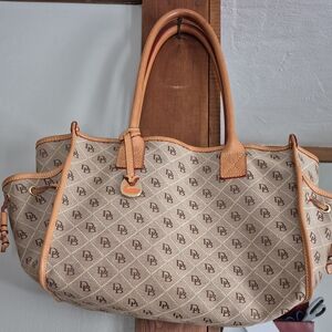 Dooney & Bourke Tan Monogram Tote Bag